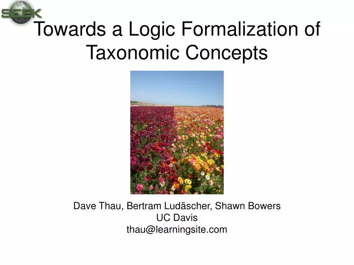 towards a logic formalization of taxonomic concepts