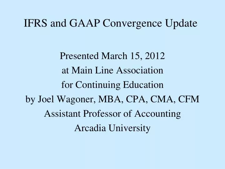 ifrs and gaap convergence update