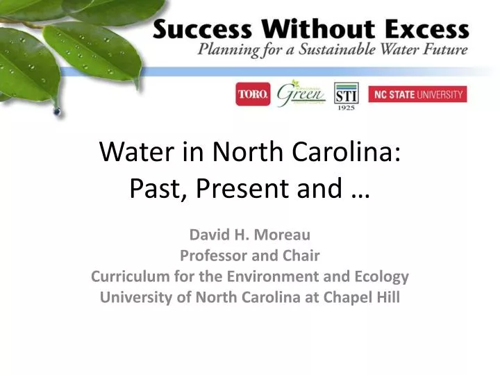 water in north carolina past present and