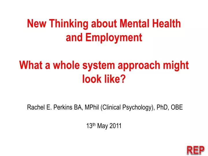 new thinking about mental health and employment what a whole system approach might look like