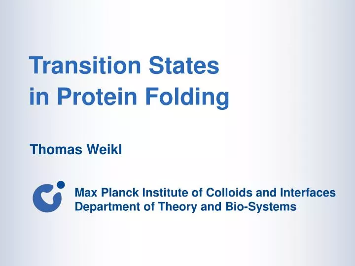 transition states in protein folding
