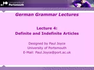 German Grammar Lectures