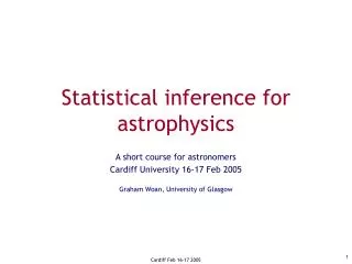 Statistical inference for astrophysics