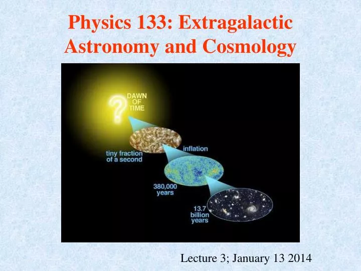 physics 133 extragalactic astronomy and cosmology
