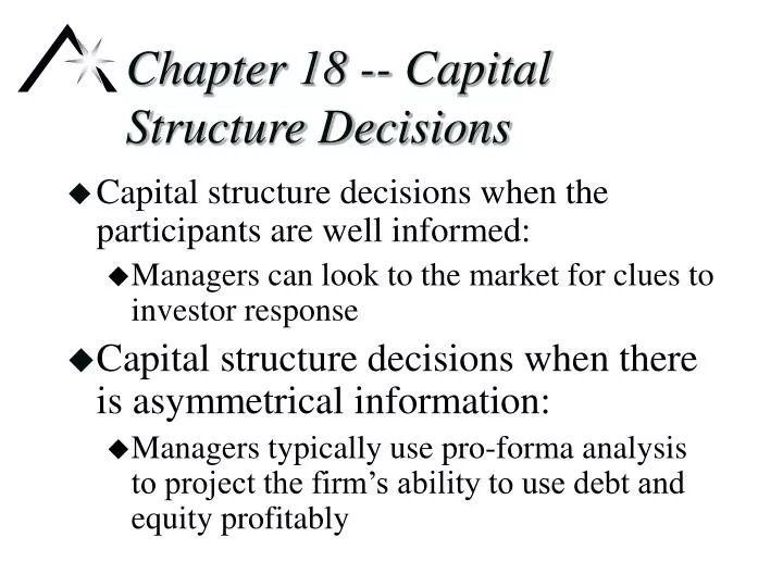 chapter 18 capital structure decisions