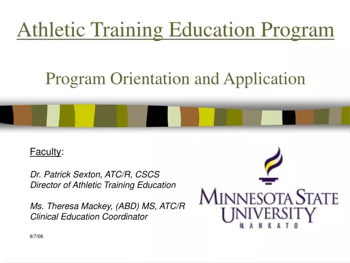 athletic training education program program orientation and application