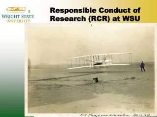 Responsible Conduct of Research (RCR) at WSU