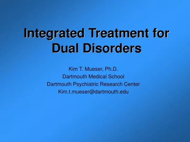 integrated treatment for dual disorders