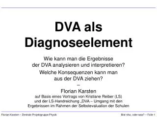 dva als diagnoseelement