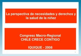 La perspectiva de necesidades y derechos y la salud de la niñez