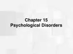 Chapter 15 Psychological Disorders - slide 1