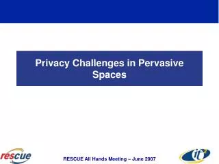 Privacy Challenges in Pervasive Spaces
