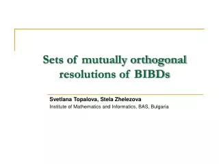 Sets of mutually orthogonal resolutions of BIBDs