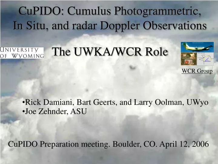 cupido cumulus photogrammetric in situ and radar doppler observations