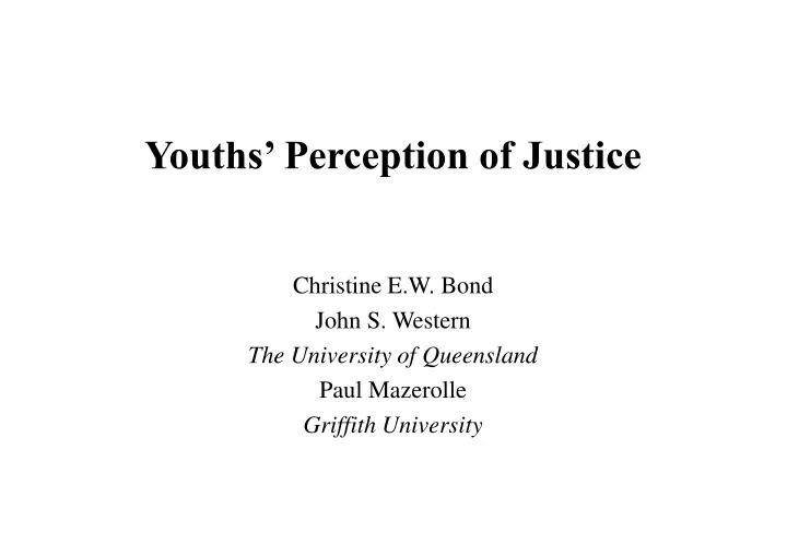 youths perception of justice