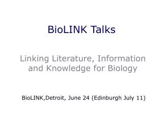 BioLINK Talks