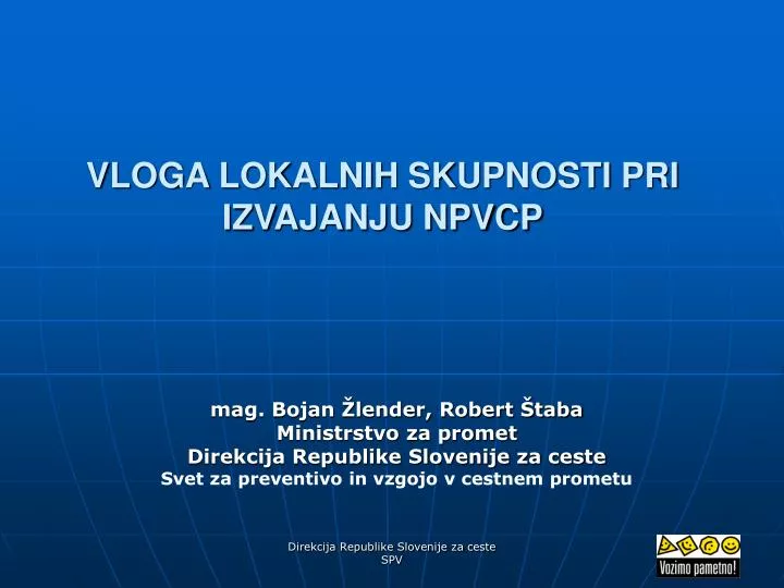 vloga lokalnih skupnosti pri izvajanju npvcp