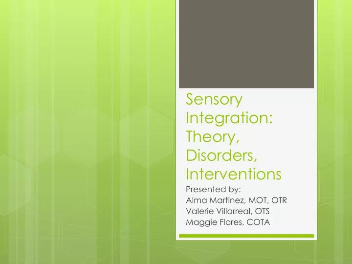 sensory integration theory disorders interventions