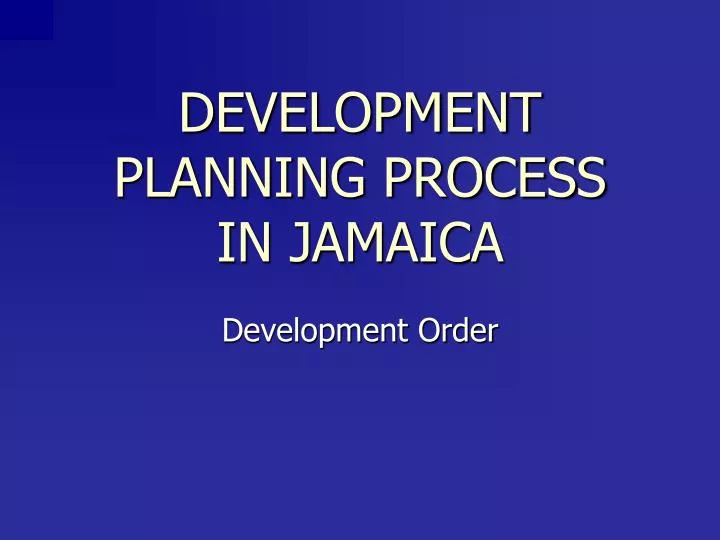 development planning process in jamaica