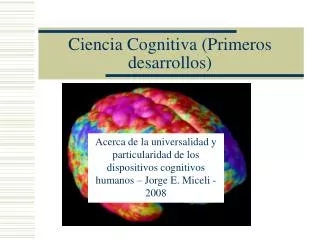 ciencia cognitiva primeros desarrollos