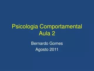 psicologia comportamental aula 2