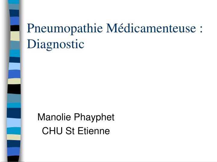 pneumopathie m dicamenteuse diagnostic