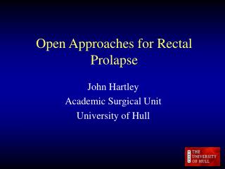 Open Approaches for Rectal Prolapse