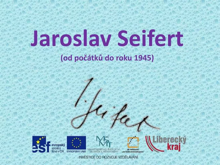 jaroslav seifert od po tk do roku 1945