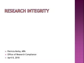 RESEARCH Integrity