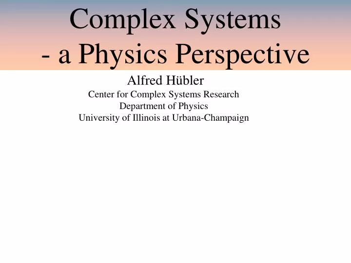 complex systems a physics perspective