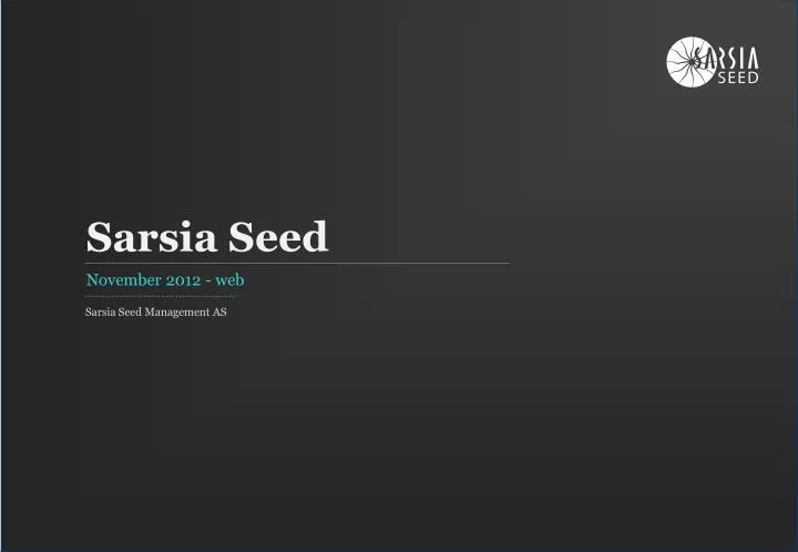 sarsia seed management as