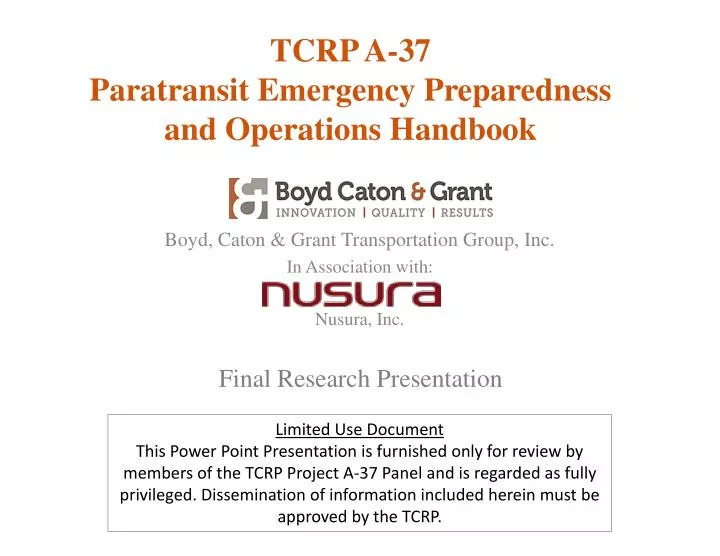 tcrp a 37 paratransit emergency preparedness and operations handbook