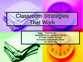 Classroom Strategies That Work