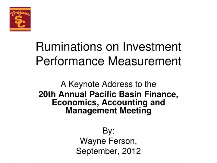 ruminations on investment performance measurement