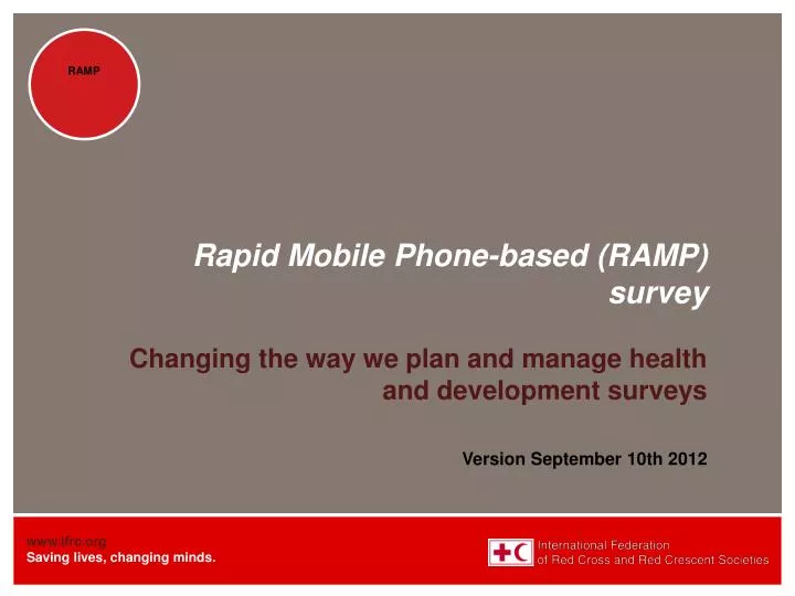 rapid mobile phone based ramp survey