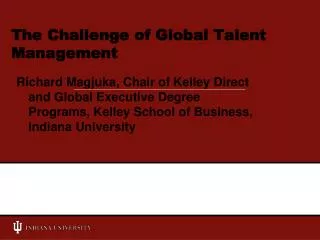 The Challenge of Global Talent Management