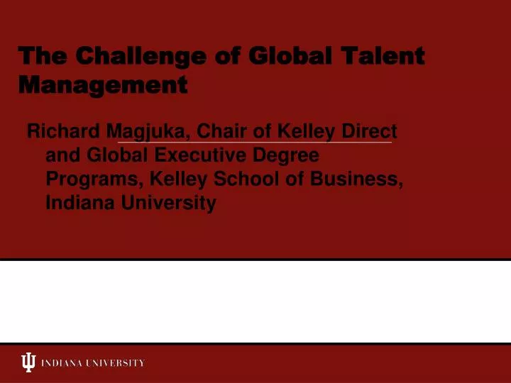 the challenge of global talent management