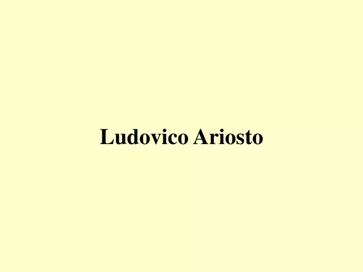 ludovico ariosto