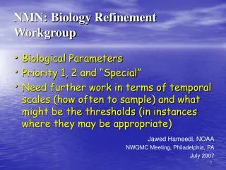 NMN: Biology Refinement Workgroup