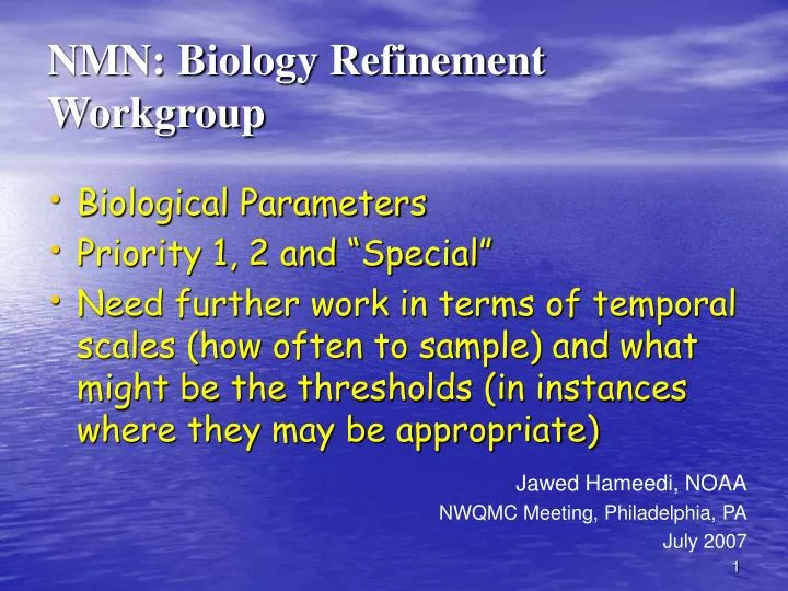 nmn biology refinement workgroup