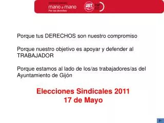 Elecciones Sindicales 2011 17 de Mayo