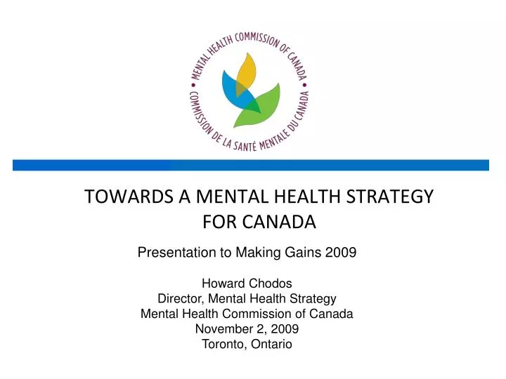 towards a mental health strategy for canada