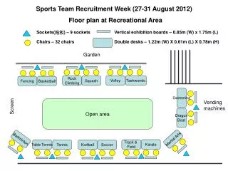 Sports Team Recruitment Week (27-31 August 2012) Floor plan at Recreational Area