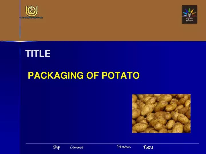 title packaging of potato