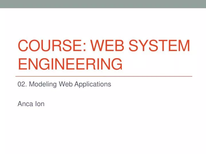 course web system e ngineering