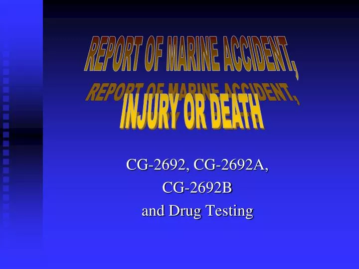 cg 2692 cg 2692a cg 2692b and drug testing