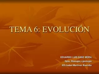 tema 6 evoluci n