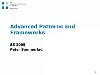 Advanced Patterns and Frameworks