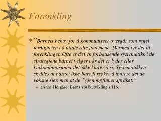forenkling