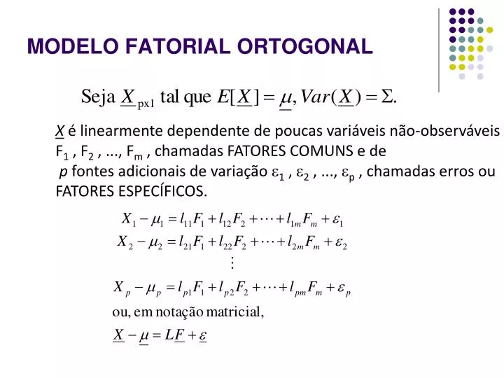modelo fatorial ortogonal